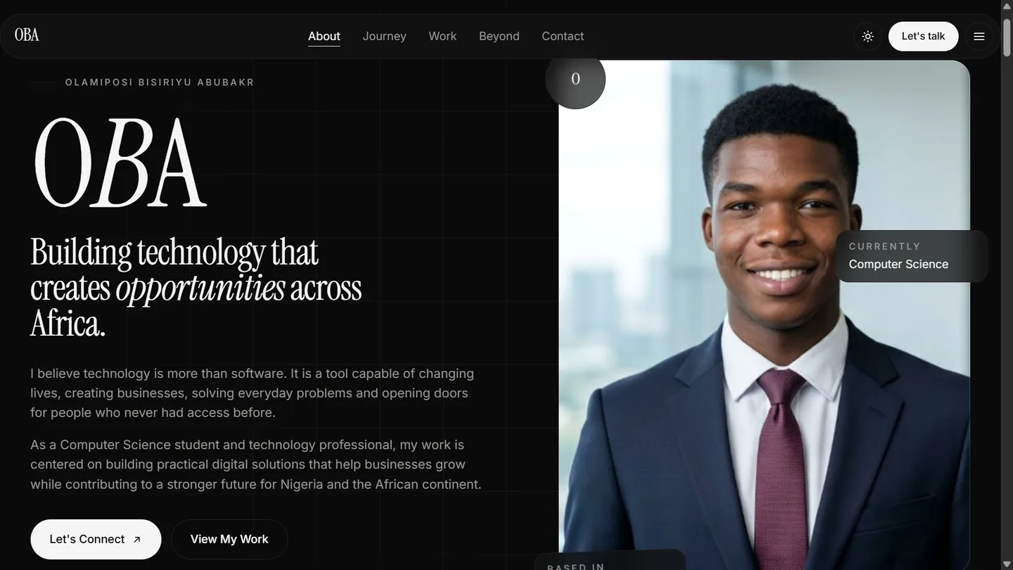 Official Portfolio — live website preview